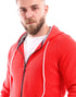 Andora Men's Front Zipper Ribbed Red Sweatshirt