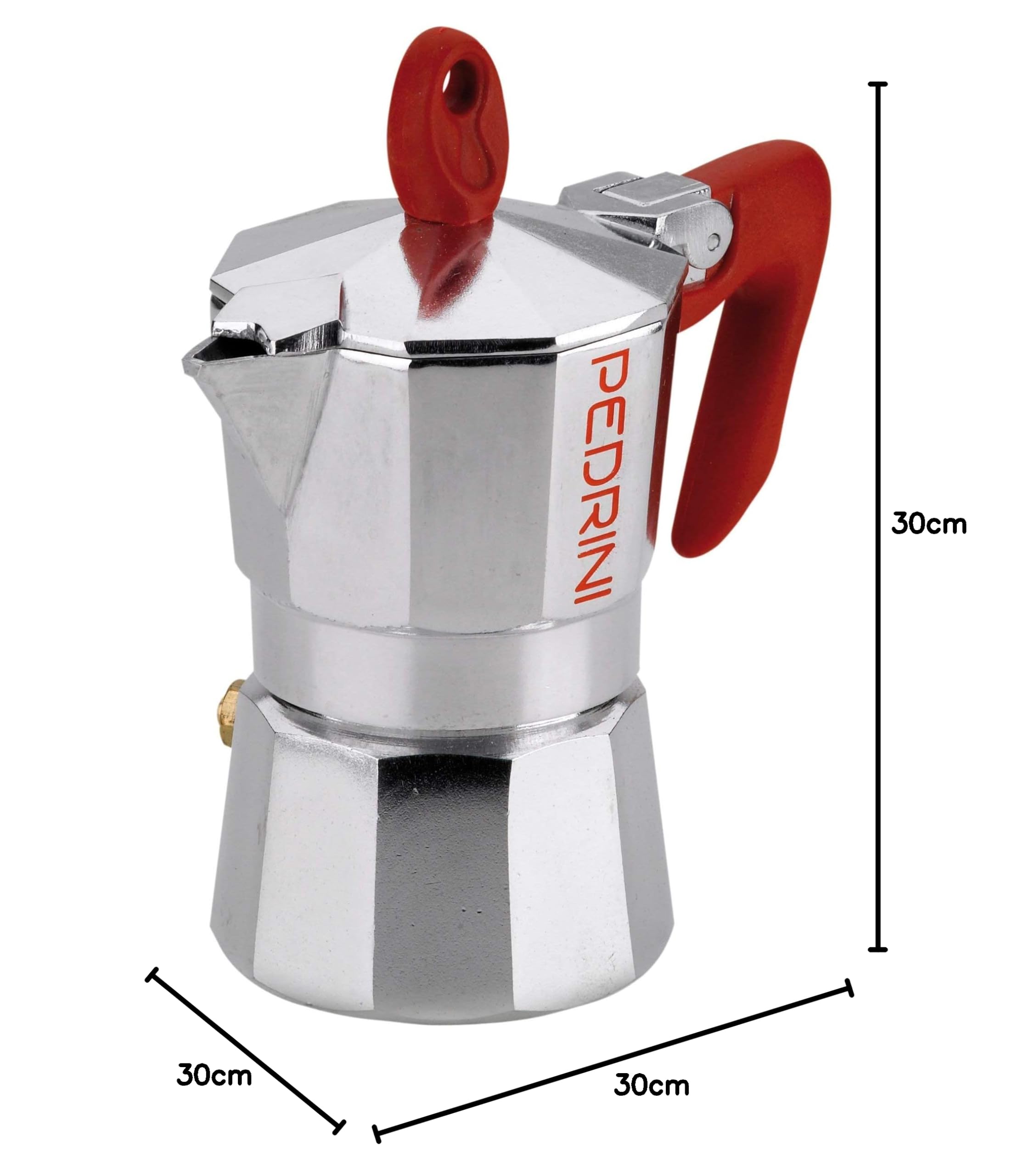 Pedrini Espresso Coffee Maker, 1 Cup, 50 ml, Silver, P9081