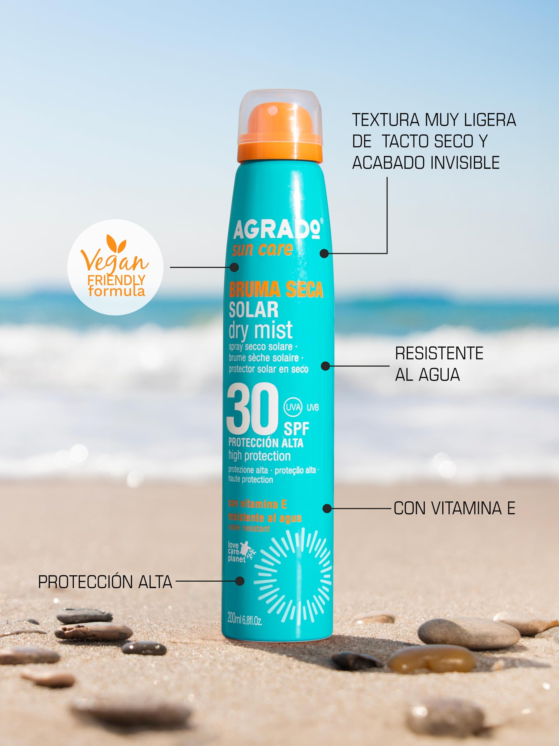 Agrado Solar Dry Moisture Spray SPF30 – 270cc (200ml)