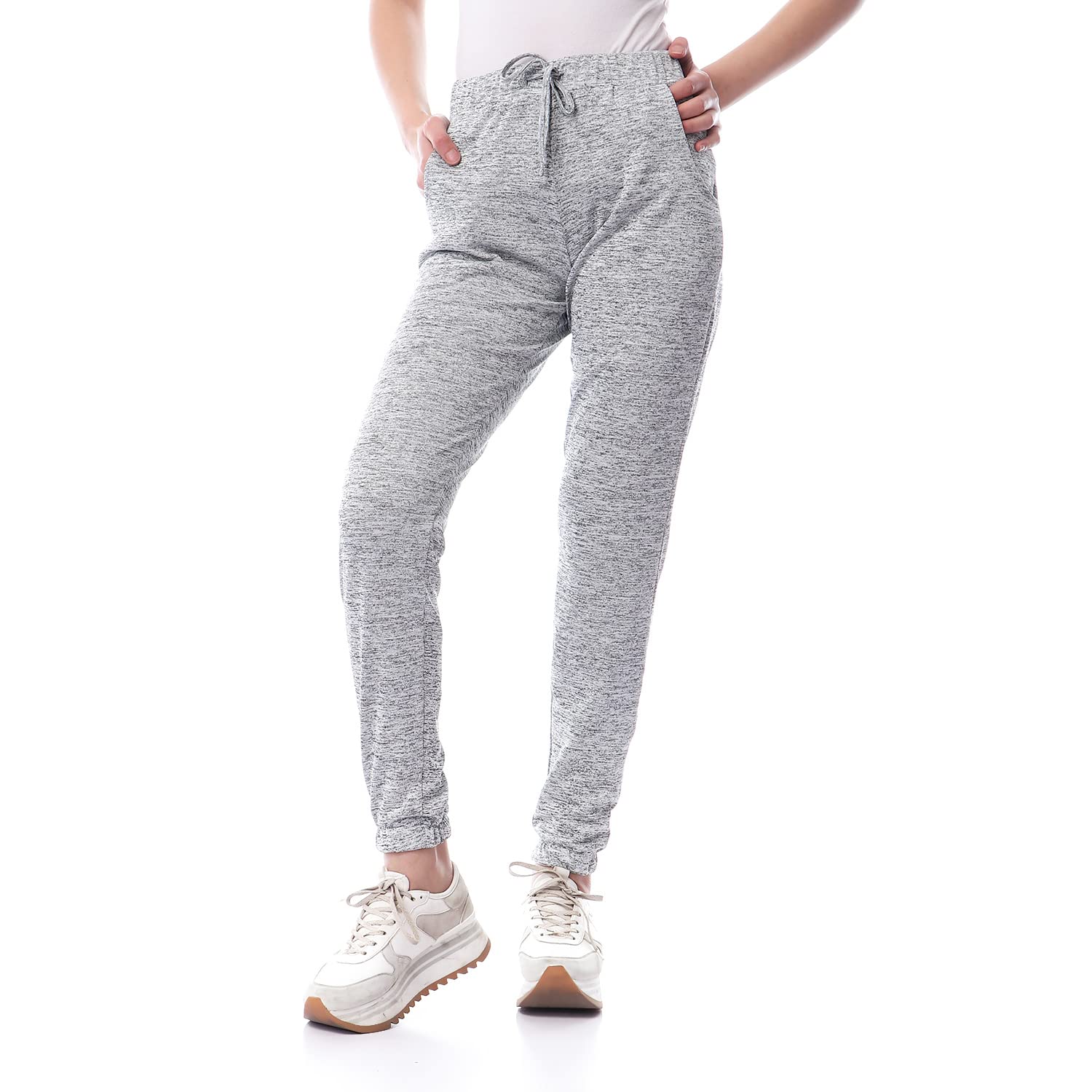 Jamila Women Side Pocket Drawstring Cuffed Cotton Sweatpants