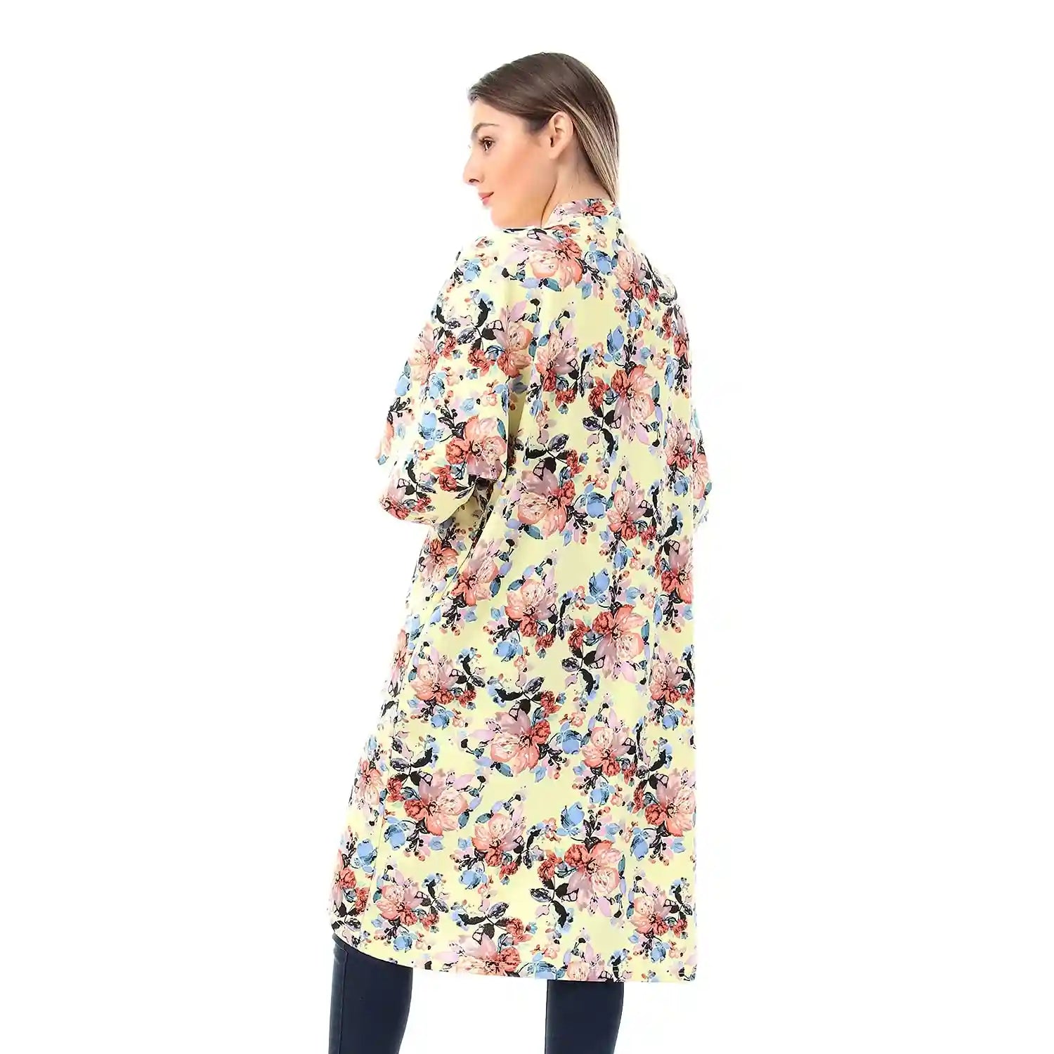 Jamila Women Cotton Floral Patterned Knee Length Kimono