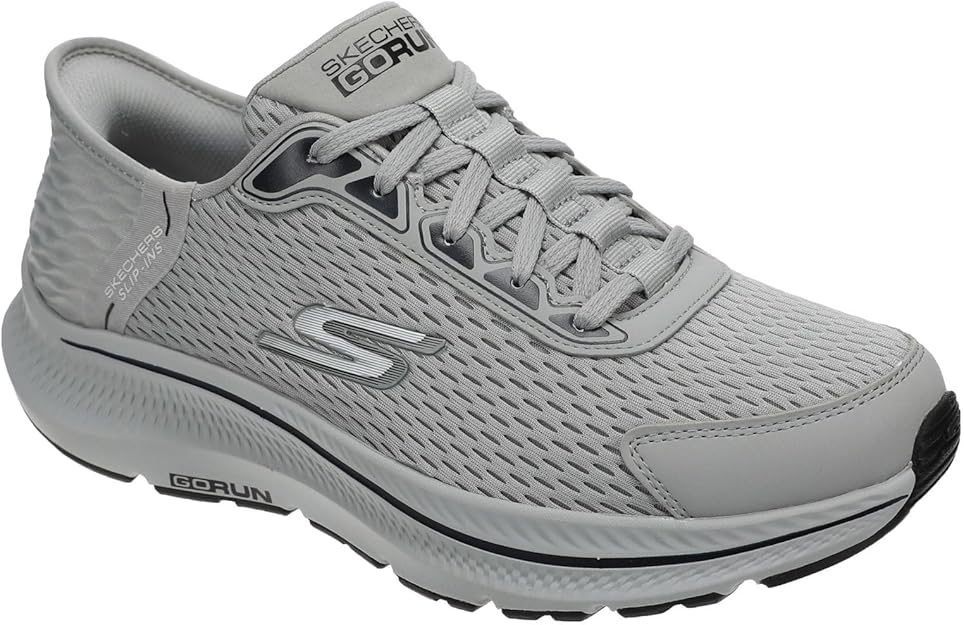 Skechers Men Running Shoes Light Grey Lightweight Performance Sneakers