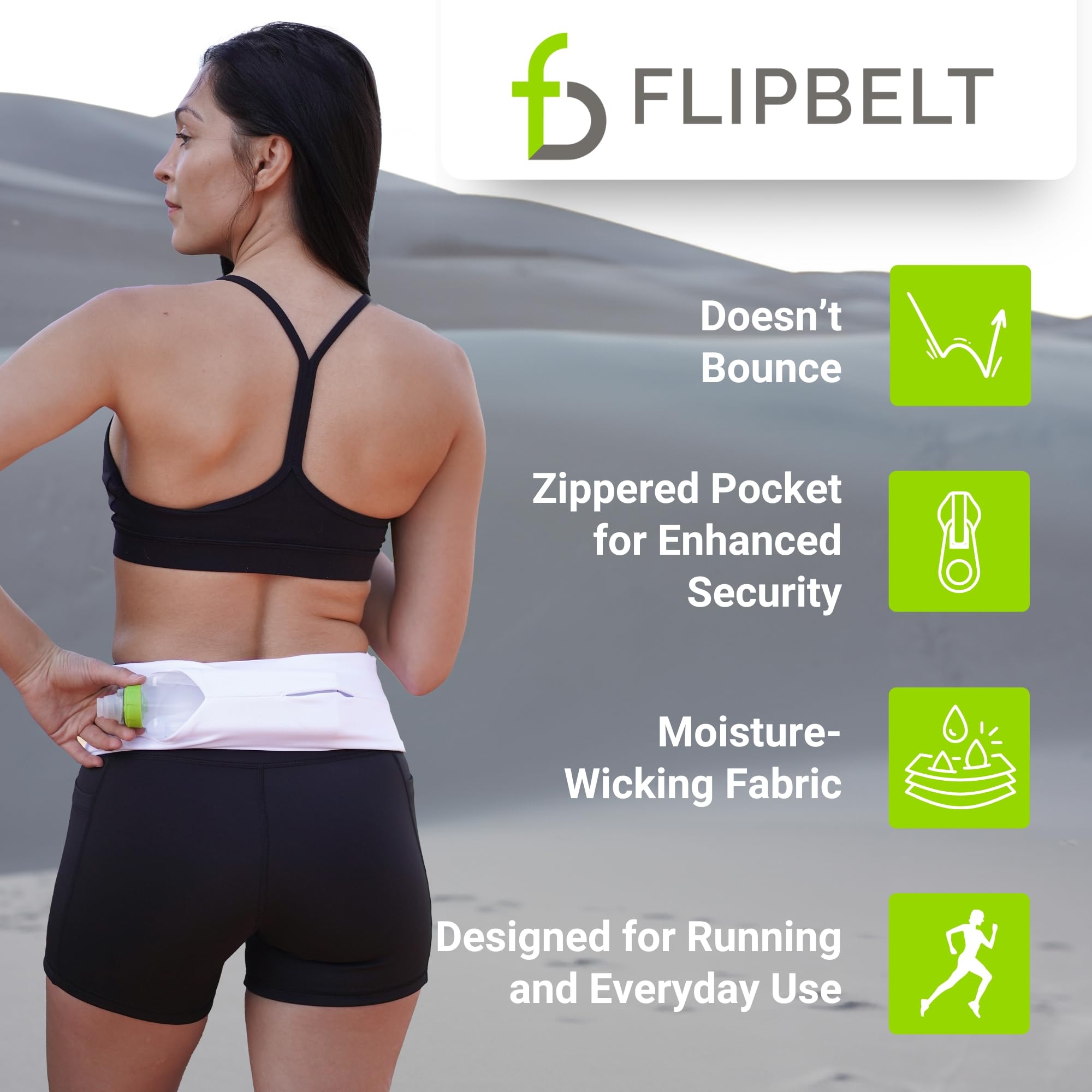 FlipBelt Running & Fitness Workout Belt, Black, X-Large