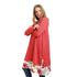Kady Women crew Neck Solid Tunic Top With Floral Trim - Safqqa Egypt