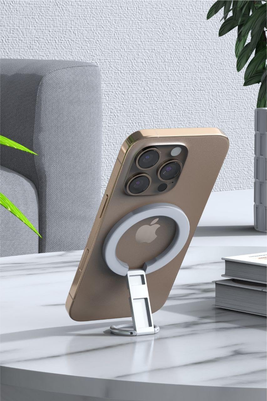 Next Store Premium Metal Ring Holder 360° Rotation Magnetic Phone Mount Silver