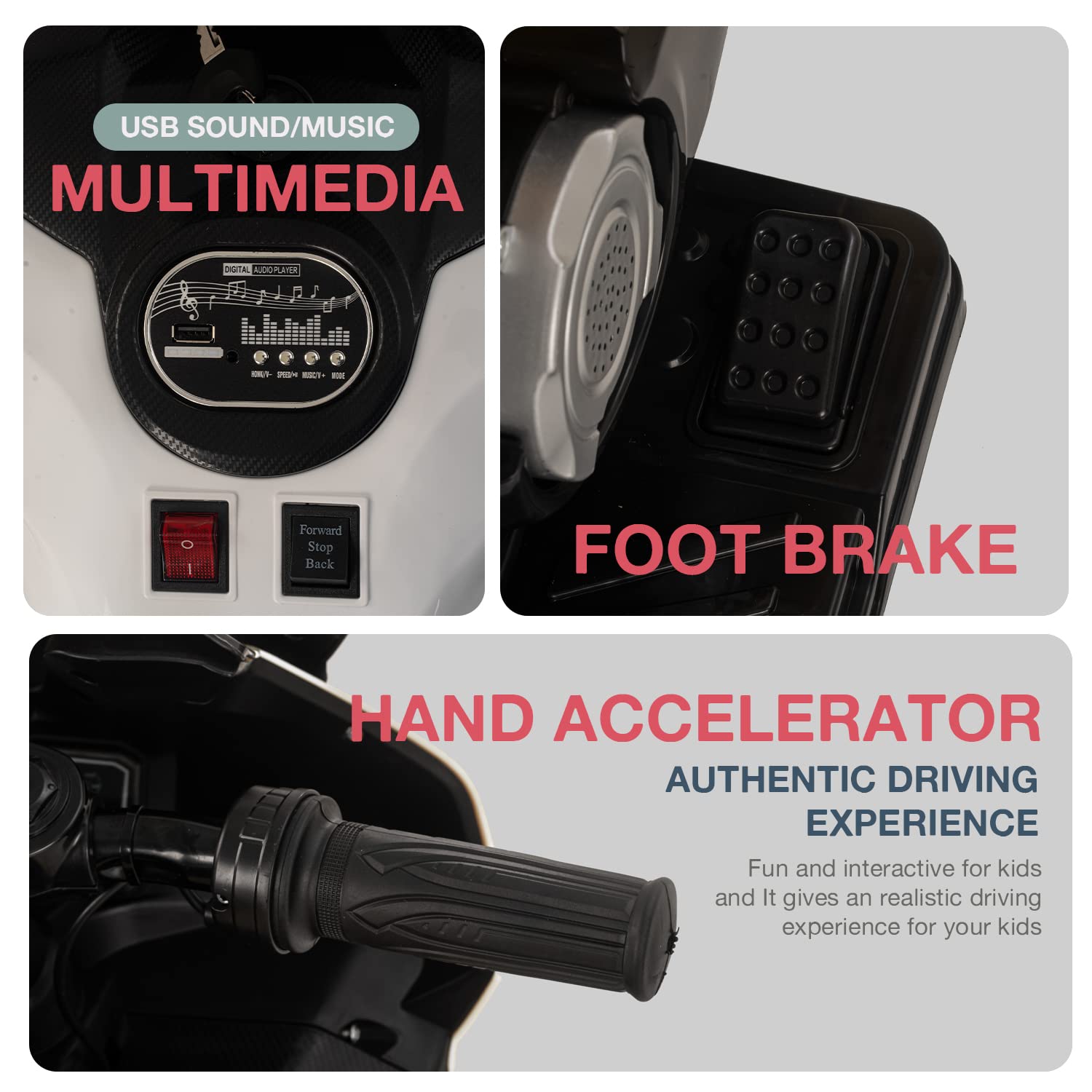 دراجة كهربائية برافو تعمل بالبطارية قابلة لإعادة الشحن دراجة سباق مزودة بأضواء وموسيقى لعبة ركوب للأطفال مناسبة للأولاد والبنات من عمر 3 إلى 8 سنوات من بايبي – Safqqa Egypt