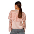 Splash Lace Detail Round Neck Sheer Bell Long SLeeves Blouse For Women - Safqqa Egypt