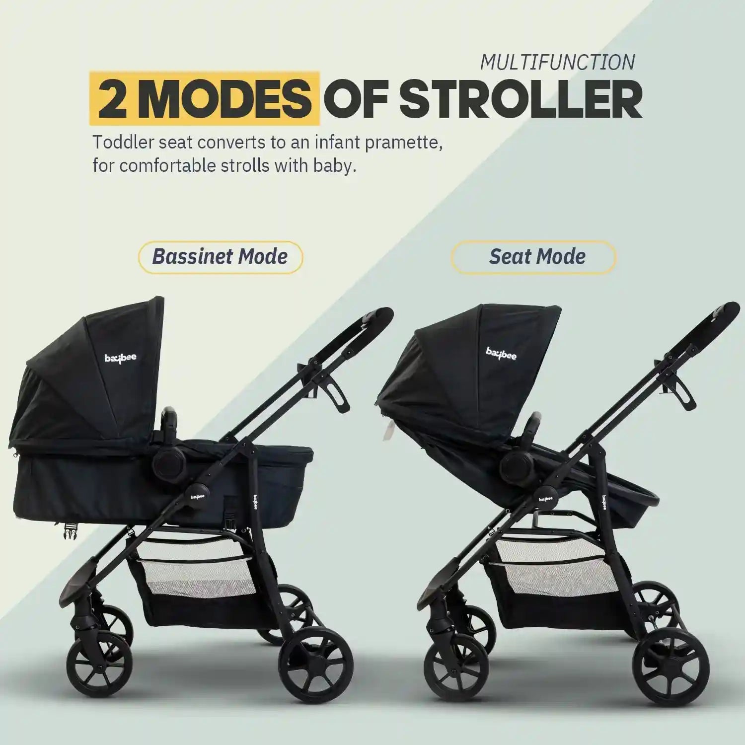 اجعل السفر أسهل وأكثر راحة لطفلك مع عربة الأطفال 2 في 1 من بايبي. مصممة خصيصاً للسفر بالطائرة، وتأتي بمقعد قابل للتعديل بثلاث وضعيات، وسرير قابل للعكس، مع مظلة تحمي الطفل وتوفر له الراحة – Safqqa Egypt