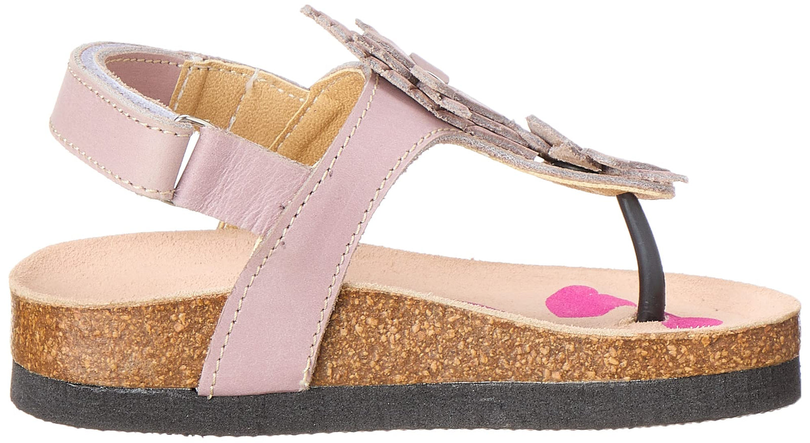 Bellino Flower Embellished Velcro Closure Back Strap Thong Sandals for Girls