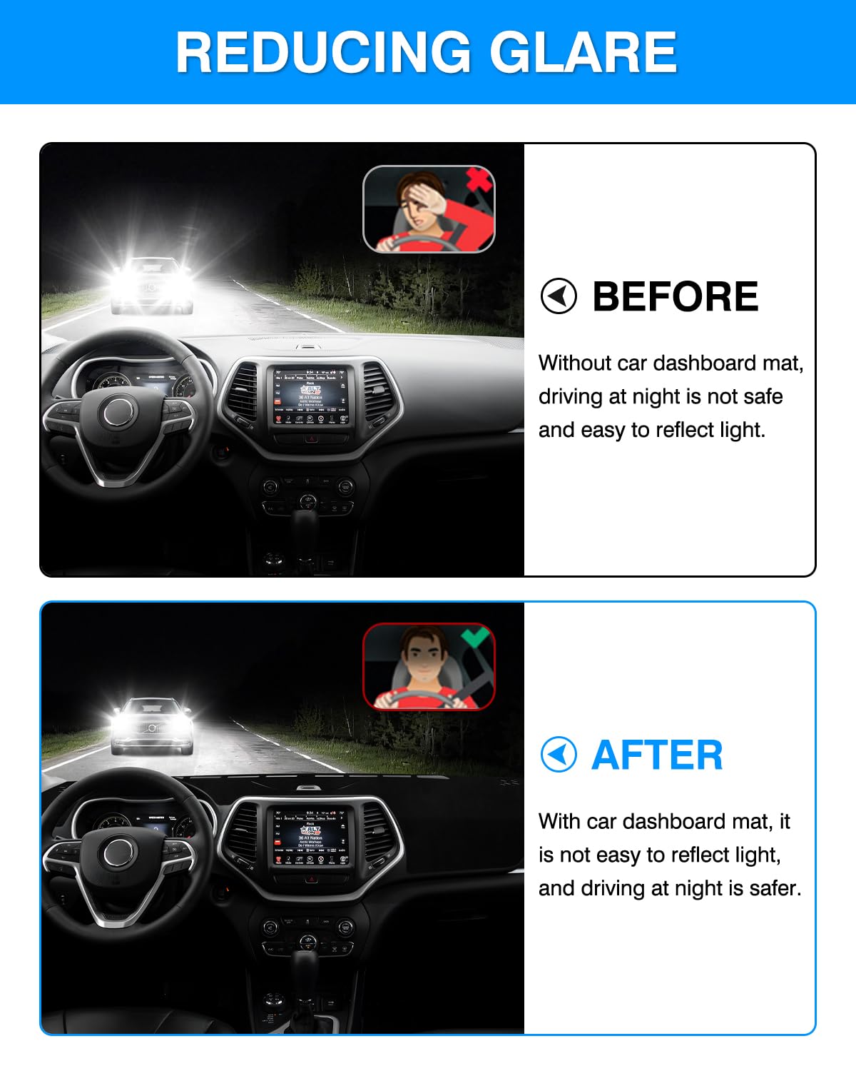 Autorder Flannel Dashboard Cover Mat for Toyota Tundra (2014–2021)