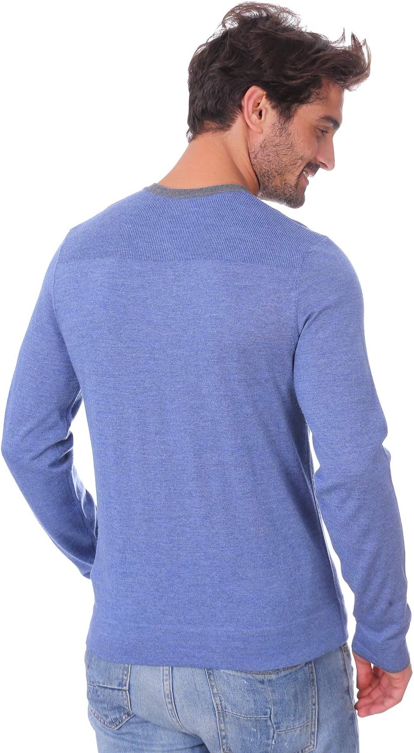 Faconnable Men’s Pullover - Light Blue, 100% Wool