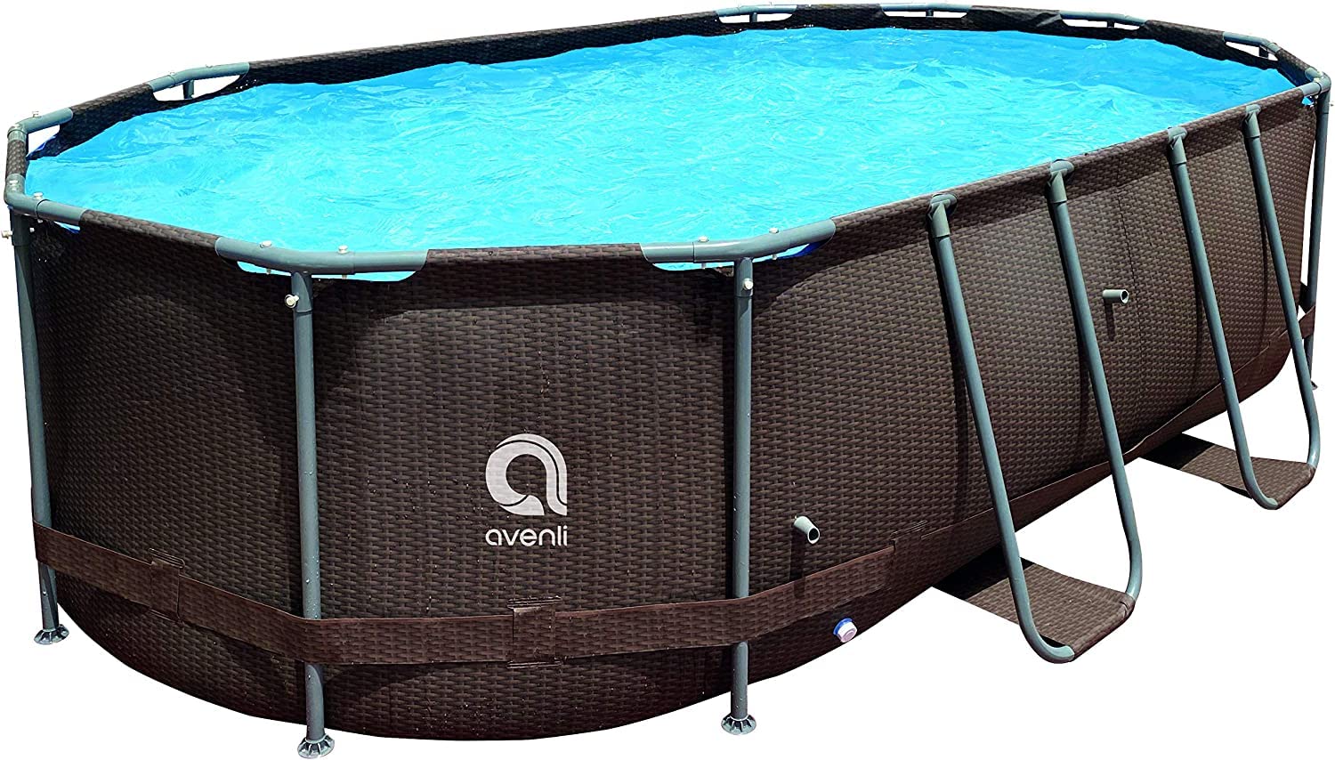 Generic Rattan Series Oval Steel Super Max Pool - 4.27m x 2.75m x 1.0m - City Star