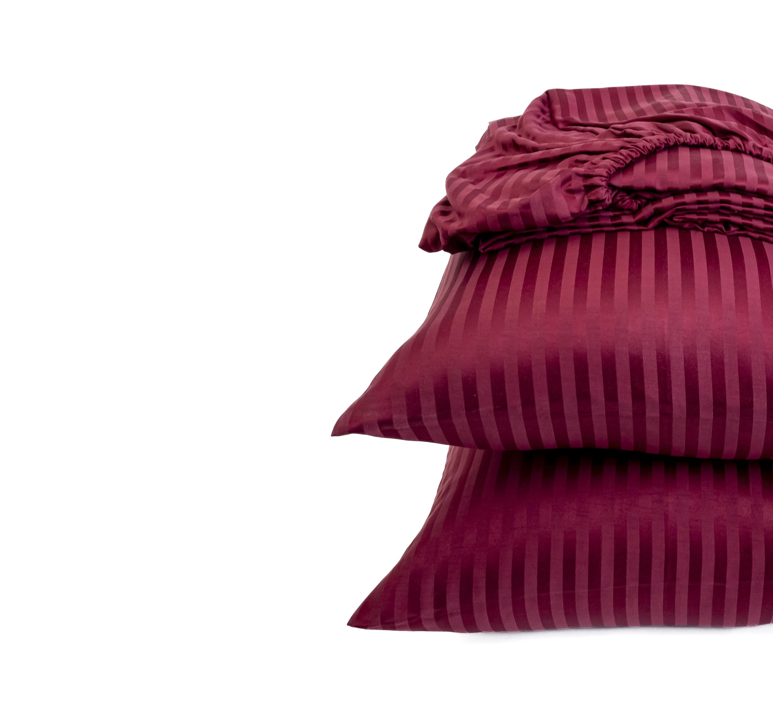 Striped Fitted Sheet Set ,Fine Quality Hotels and Home Décor ,1 Fitted Sheet  + 2 Pillow Cases – Safqqa Egypt