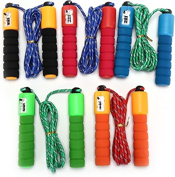 Adjustable Jump Rope – Fast Count Sports Jumper with Calorie Counter, Random Color