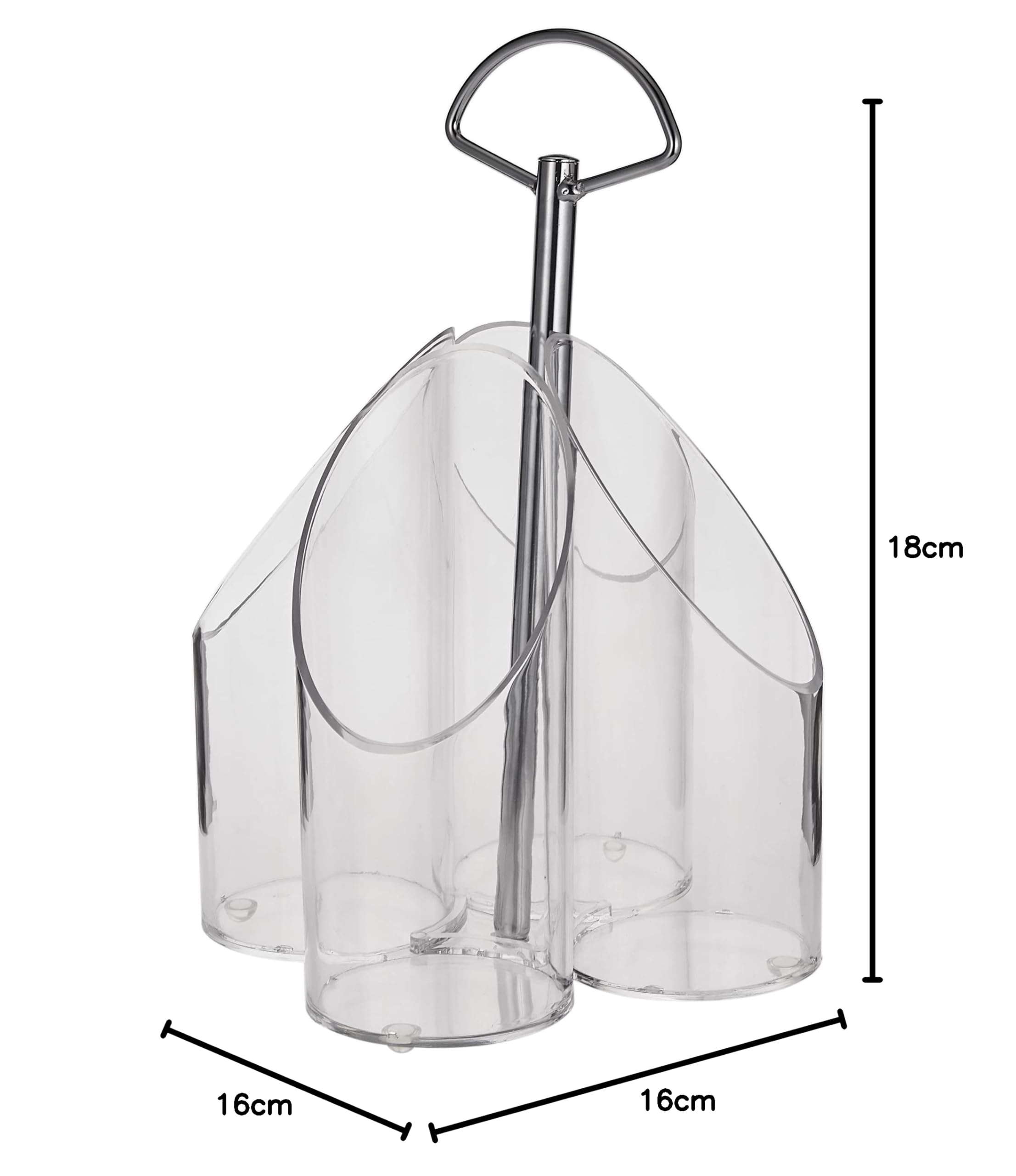 Vague Cutlery Holder For Kitchen, Transparent/Silver