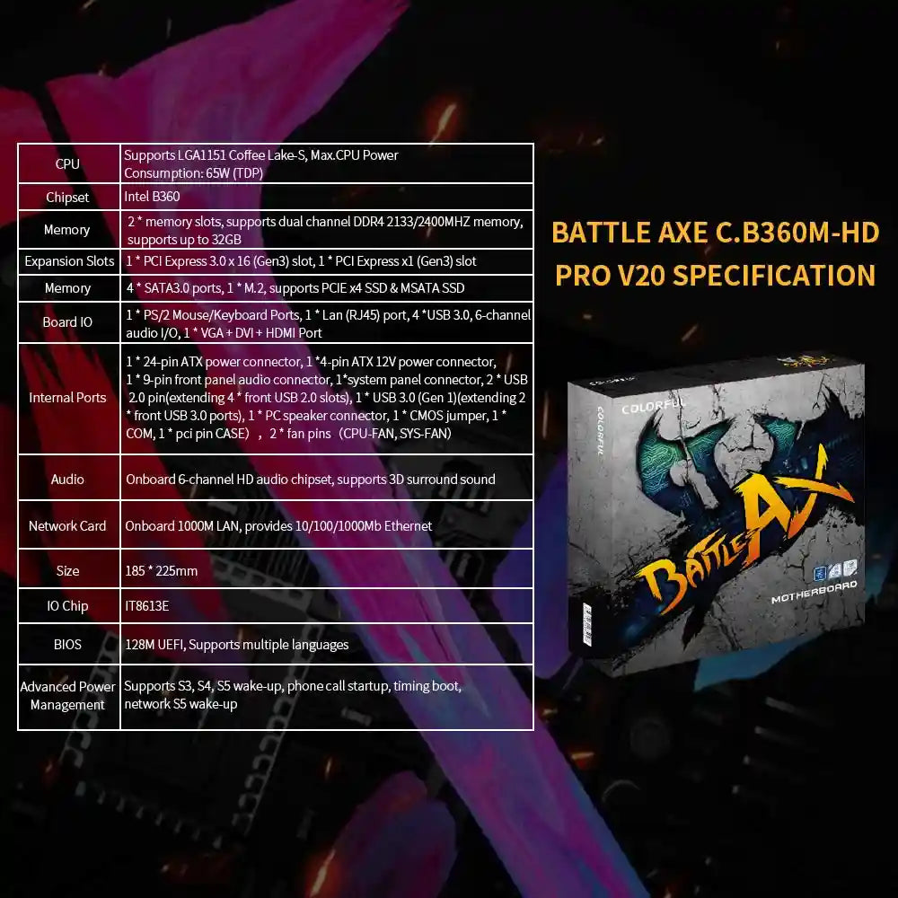 لوحة الأم من دوكولر بمعالج B360 توفر تصميمًا موثوقًا مع حماية متعددة لأنظمة الكمبيوتر المكتبية. تدعم المعالجات الحديثة وتوفر خيارات اتصال متعددة، بما في ذلك منافذ عرض VGA وDVI وHDMI ومنفذ SATA 3.0 لنقل البيانات بسرعة عالية