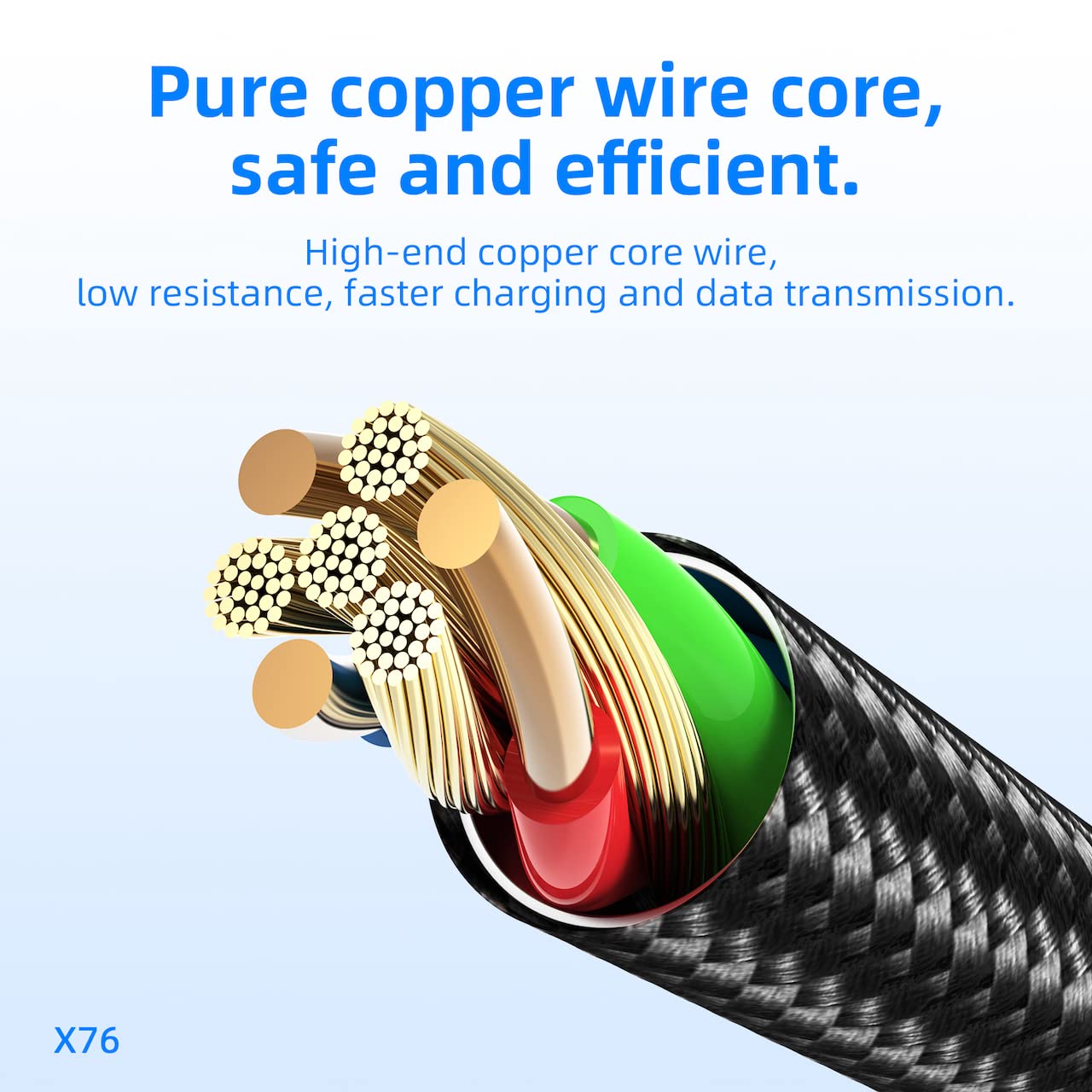 كابل شحن هوكو X76 4 في 1 – يو إس بي A إلى تايب C / مايكرو USB / لايتنينج (1 متر – 2A)