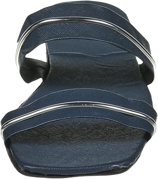 OX Women Faux Leather Slides OX006 Slippers Navy – Safqqa Egypt