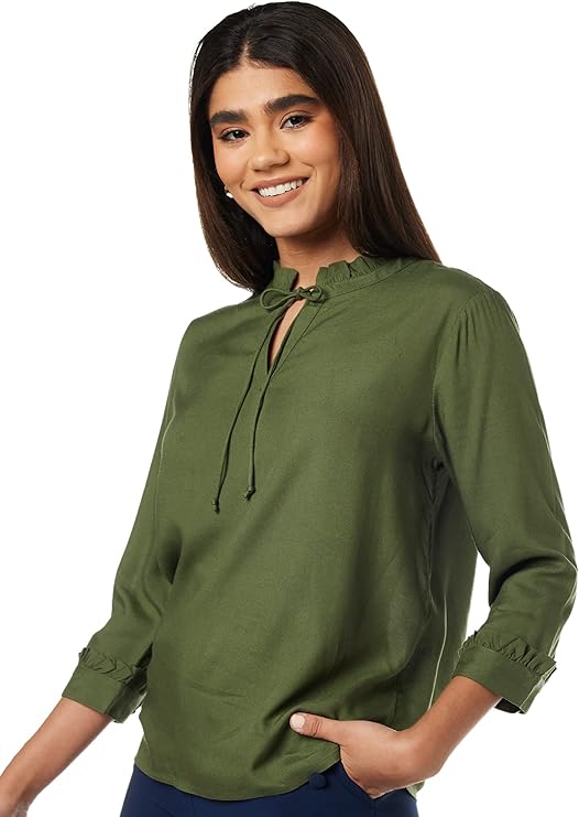 Symbol Women’s Blouses Solid Regular Fit Top – Safqqa Egypt