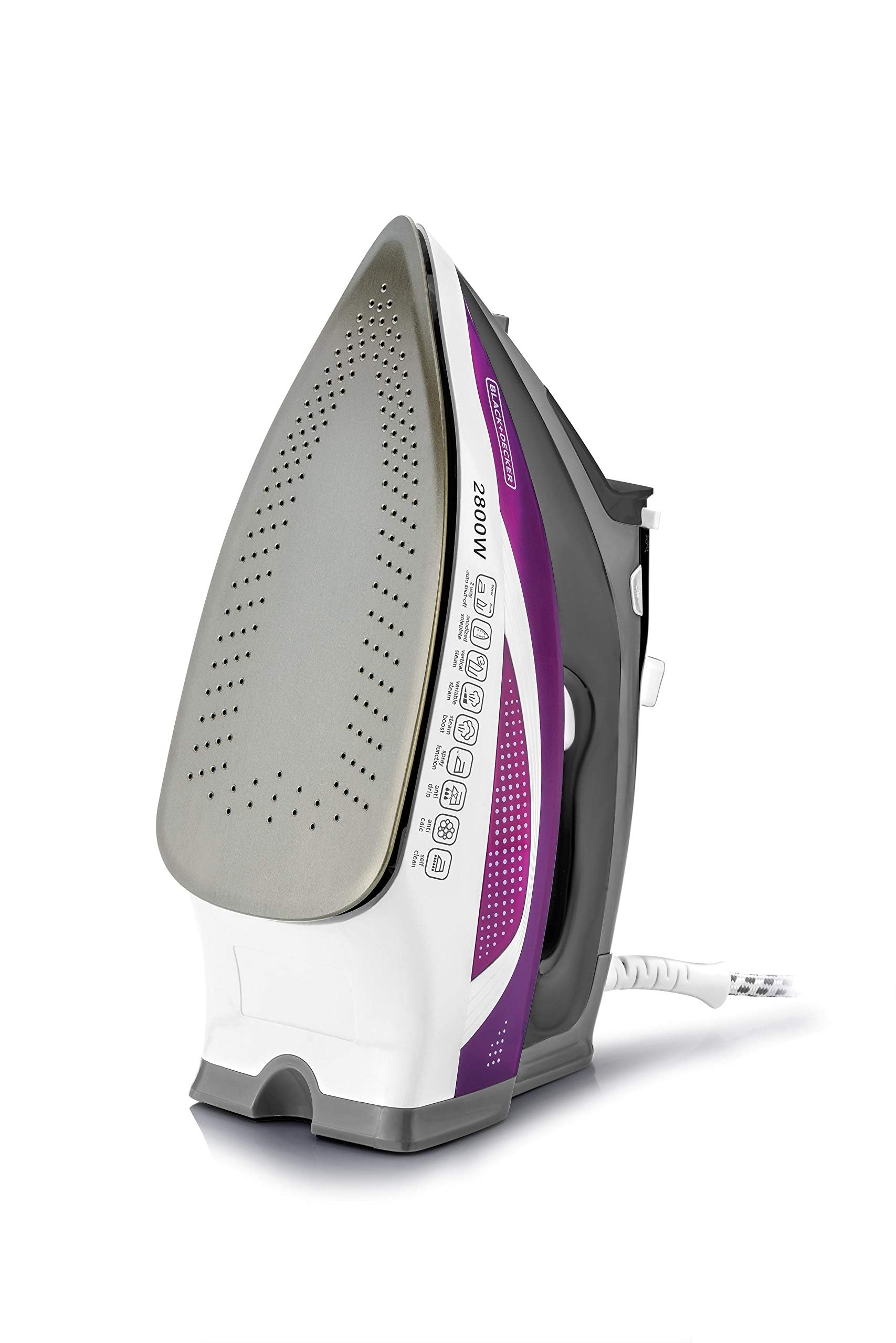 مكواة البخار من  BLACK+DECKER  ديجيتال 2800 وات توفر أداءً قويًا لنتائج كي سريعة وفعالة