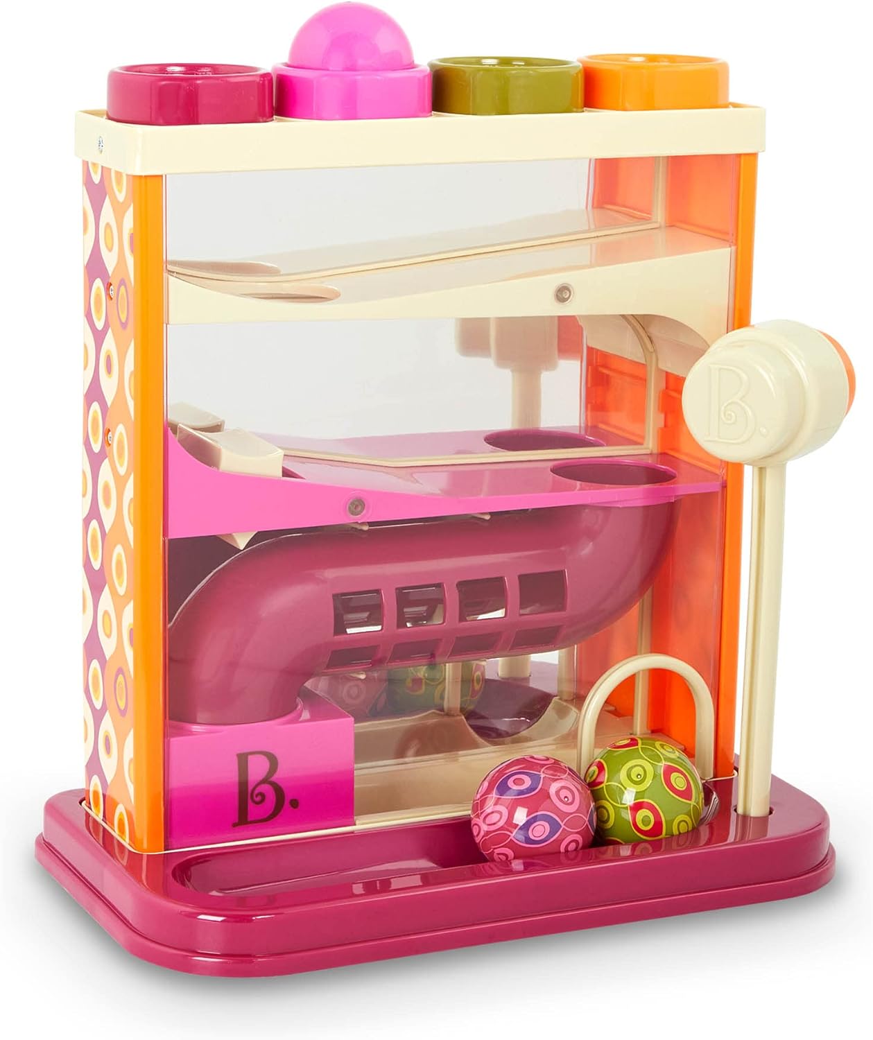 B. Toys Whacky Ball Hammering Bench Toy, 1 Hammer & 4 Balls, Multicoloured Educational Toy for Children 12 Months+