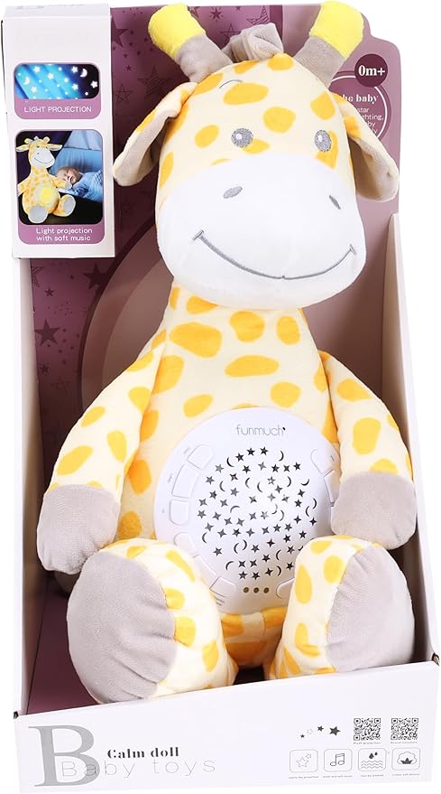 Awlad Farghaly Baby Sleep Projection Toy Giraffe Plush Rotating Night Light – Safqqa Egypt