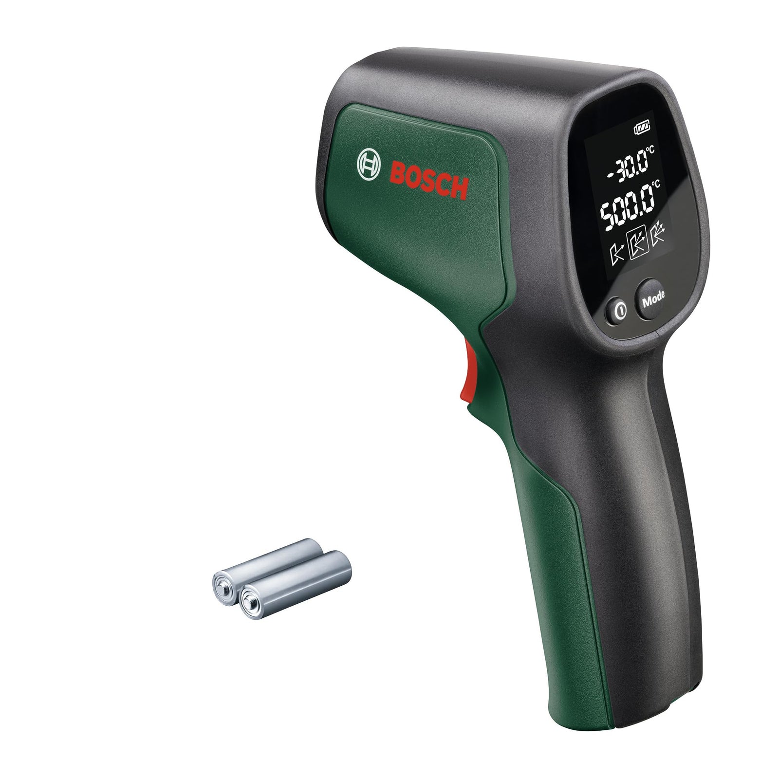 (Temperature Range: -30°C to +500°C, Includes 2x AA Batteries, Packaged in Cardboard Box)