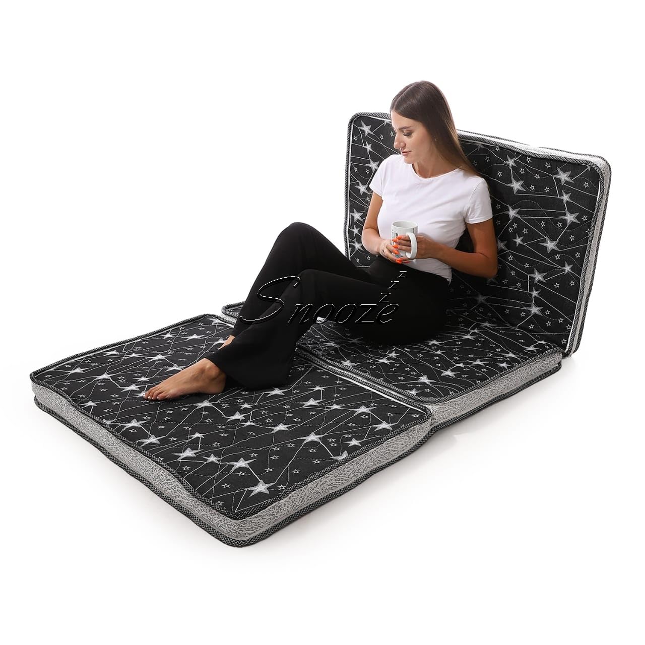 Snooze, Bed to go (foldable) mattress, 195 * 100 cm, stars design - Safqqa Egypt