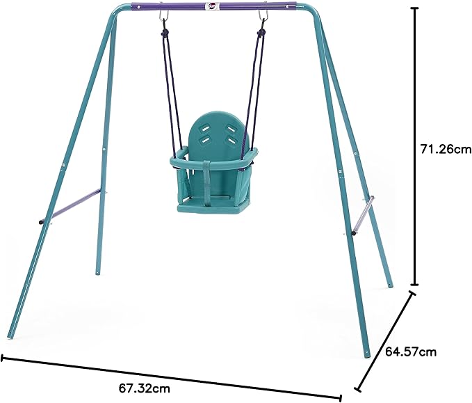 Plum 2-in-1 metal swing set with adjustable height and interchangeable seats, 50 kg weight capacity