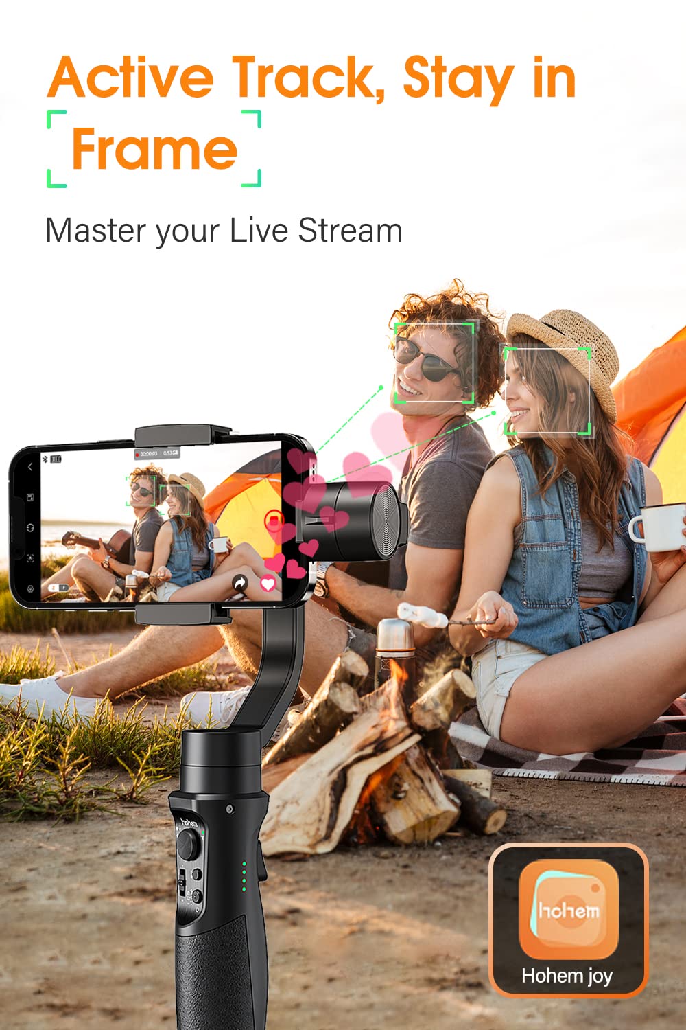 Hohem iSteady Mobile+ 3-Axis Handheld Gimbal Stabilizer for iPhone & Android – Black (ISMP01B) – Safqqa Egypt