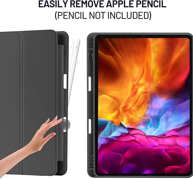 Palkitsee iPad 10.2 Case 9th 8th 7th Gen Black with Pen Holder