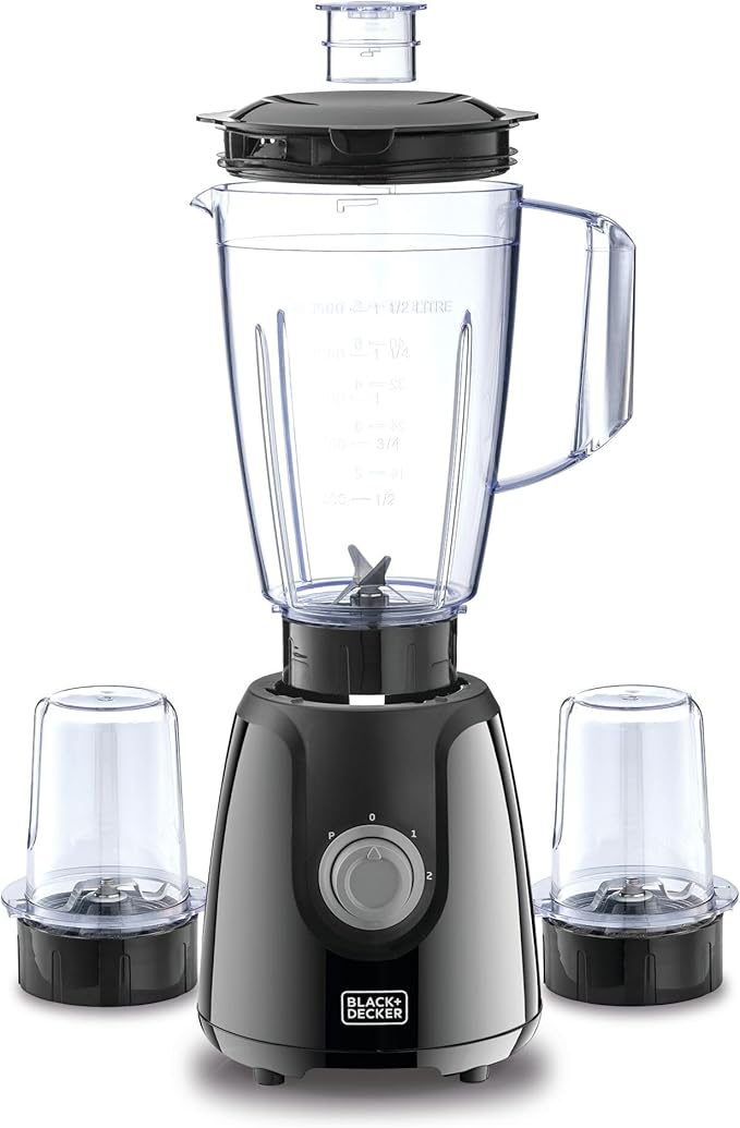 BLACK+DECKER Blender with Grinder Mills 400W 1.5L BX440-B5 Black Damage Box Scratches – Safqqa Egypt