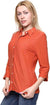 Chica Women's Orange Three-Quarter Sleeve Shirt with Spread Collar - Safqqa Egypt
