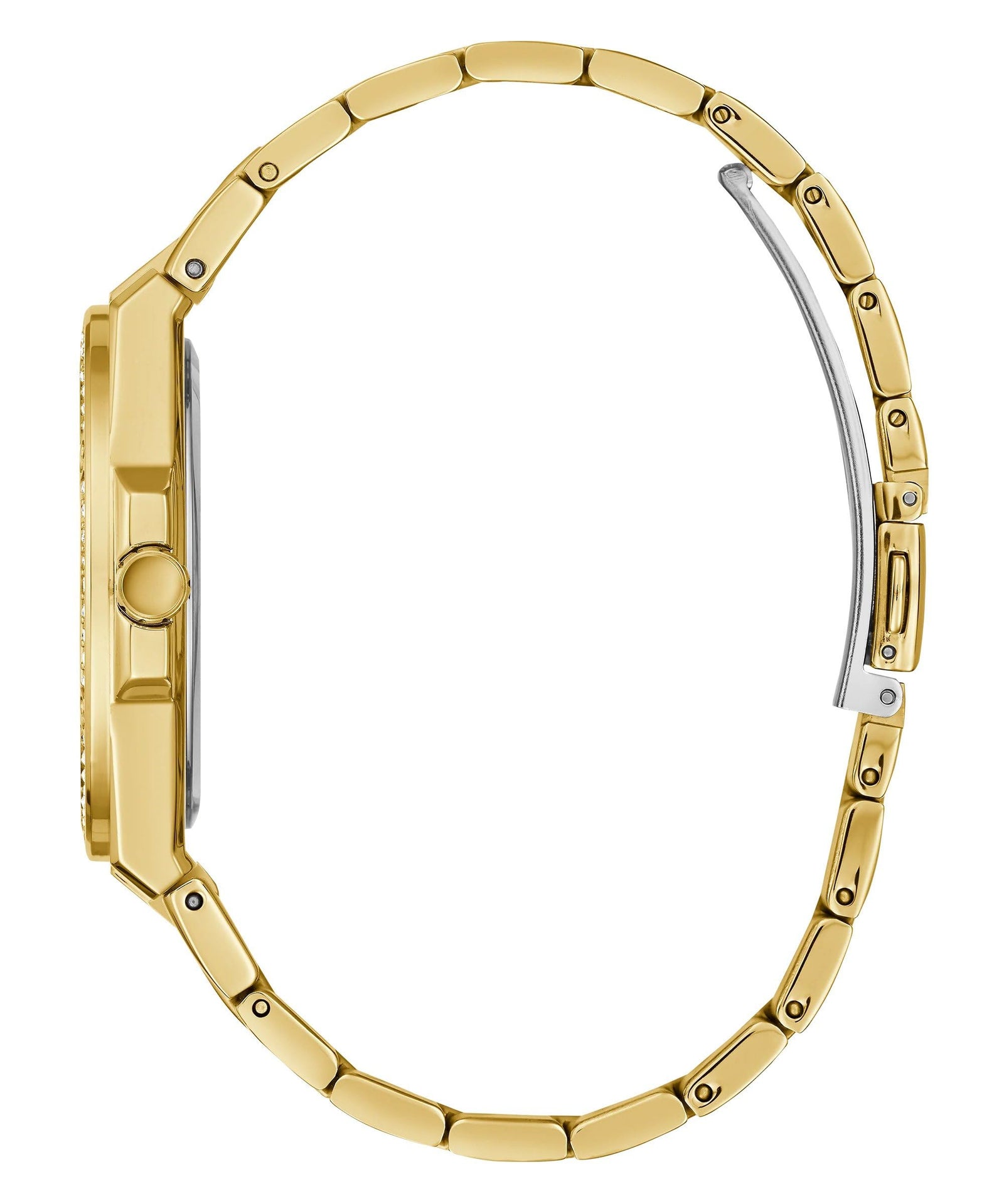 GUESS Watch for Women, Quartz Movement, Analog Display, Gold Stainless Steel Strap-GW0286L2