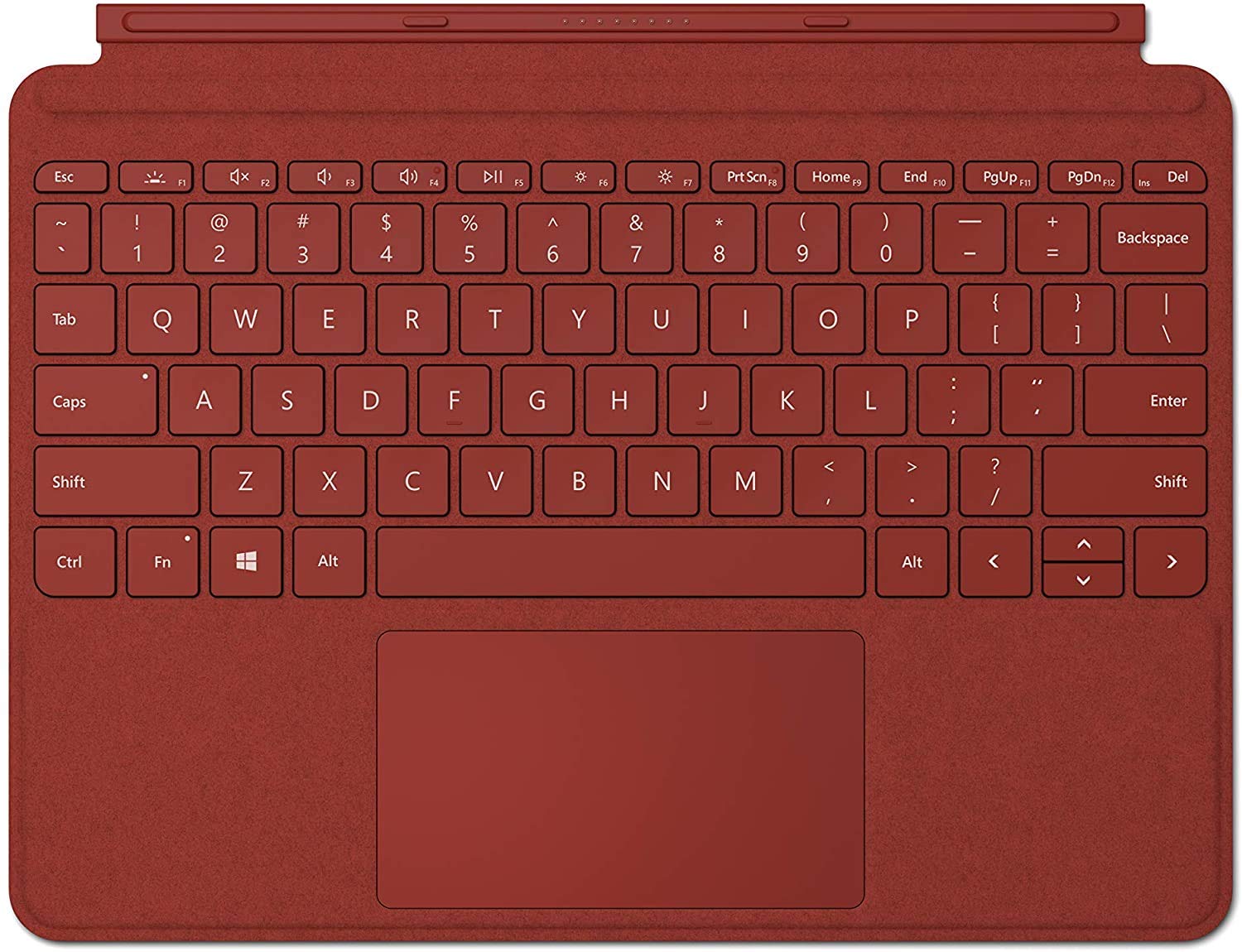 غطاء لوحة مفاتيح Microsoft Surface GO Signature Type مع لوحة مفاتيح، لوحة مفاتيح إنجليزية وعربية، لون أحمر الخشخاش - [KCS-00097]