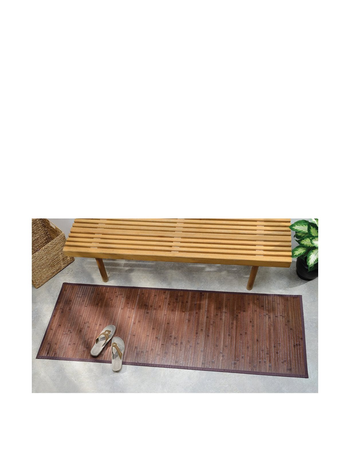 iDesign Bamboo Runner Mat – Non-Skid, Water-Resistant, 72