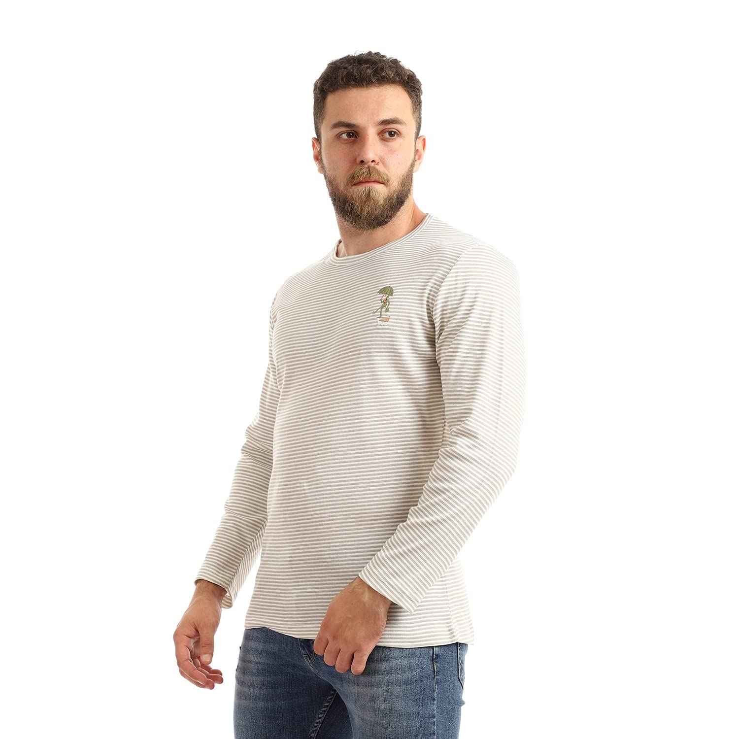 Offcliff Men’s Striped Long Sleeve Crew Neck Top – Safqqa Egypt