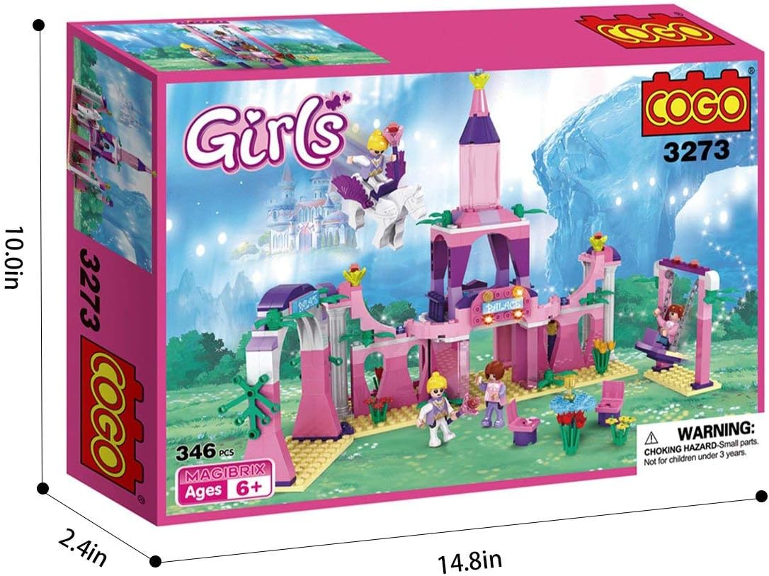 COGO Girls Princess Castle Building Play Set Christmas Toys for Girls 346 Pieces