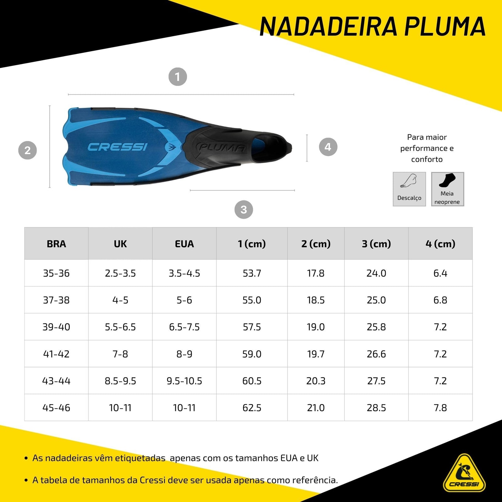 Cressi Fins For Swimming- Blue