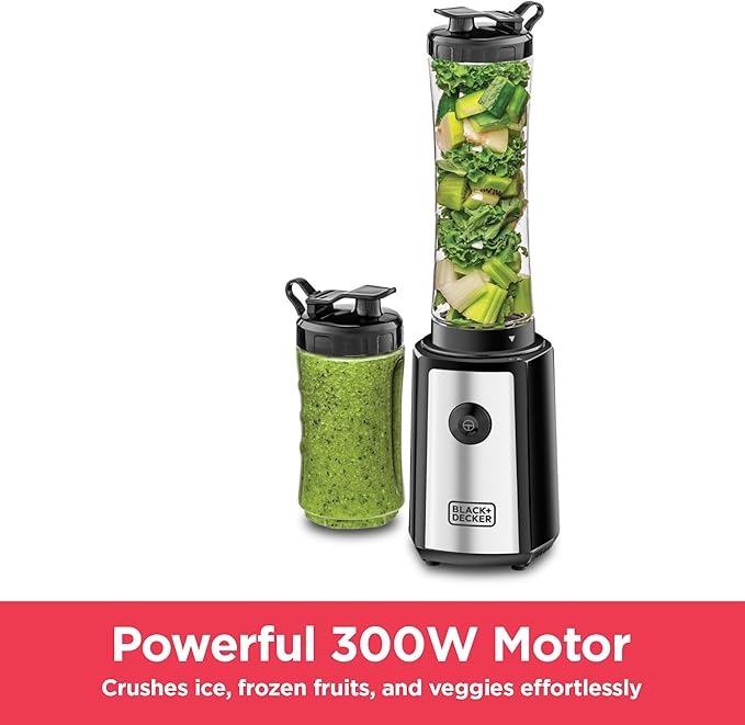 Black & Decker SBX300-B5 Blender 300W 21500 RPM with Sports Bottles Black - Have Scratches