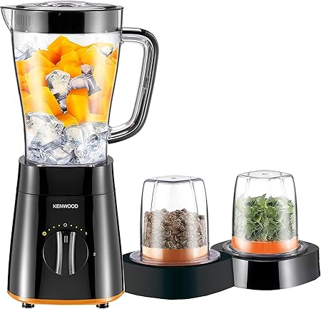 Kenwood Blender Smoothie Maker With Grinder Mill, Chopper Mill, Ice Crush Function, 2 L, 500 Watts, BLP15.360BK Black