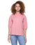 Splash Basic Mandarin Collar Front Button Three Quarter Sleeves Blouses for Women - Safqqa Egypt