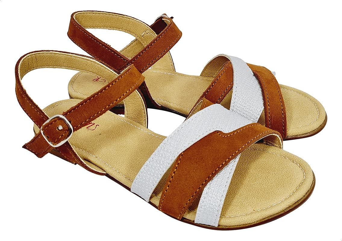 Summer Slingback Velcro Closure Flat Sandals for Girls - Safqqa Egypt