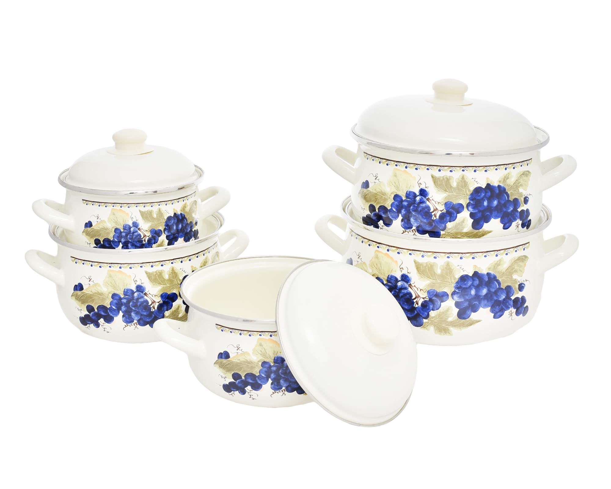 طقم أواني طهي جولييت مطلي بالمينا من افسار – أنيق وسهل الاستخدام