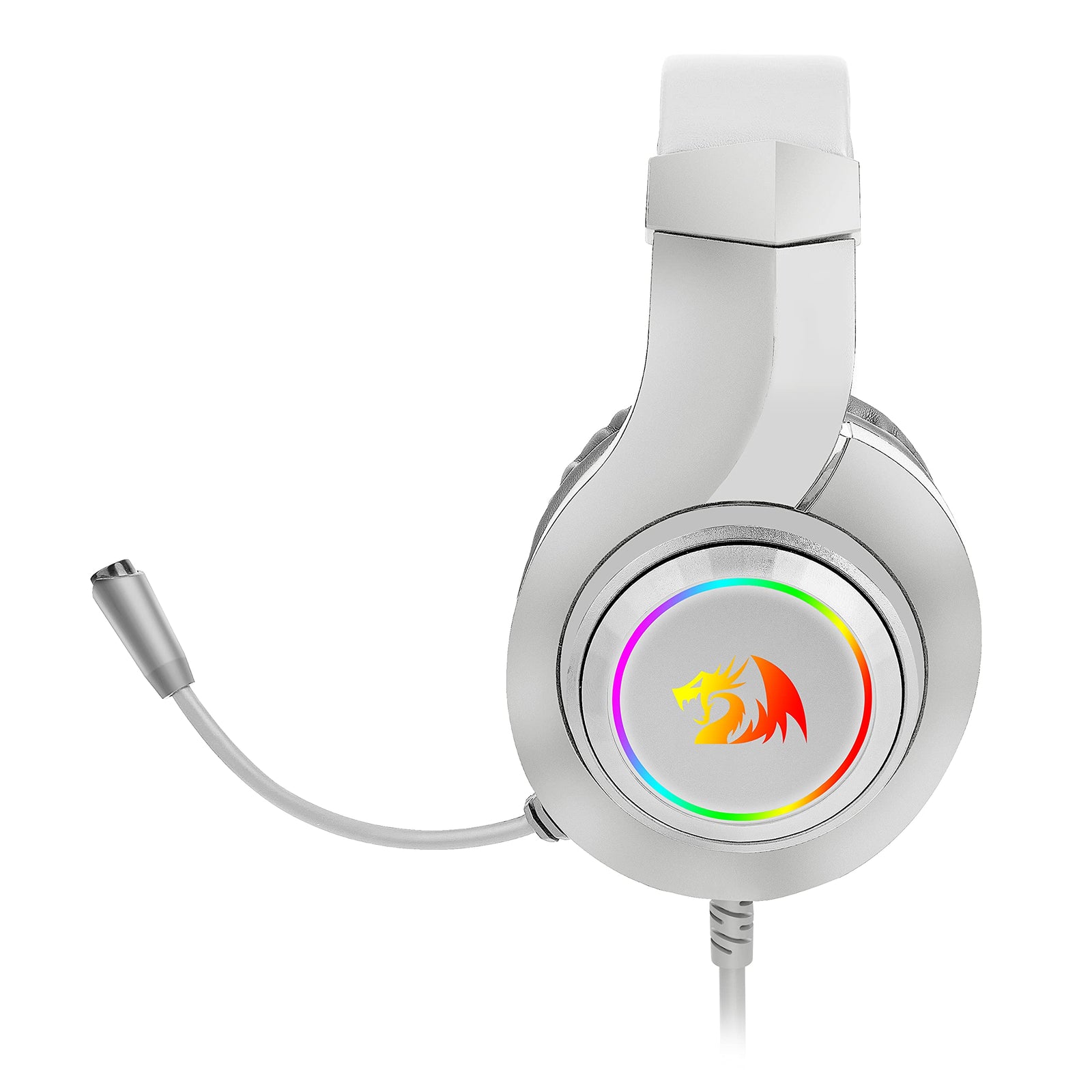 سماعة رأس ألعاب سلكية ريدراجون هيلاس RGB مع ميكروفون (H260، أبيض)
