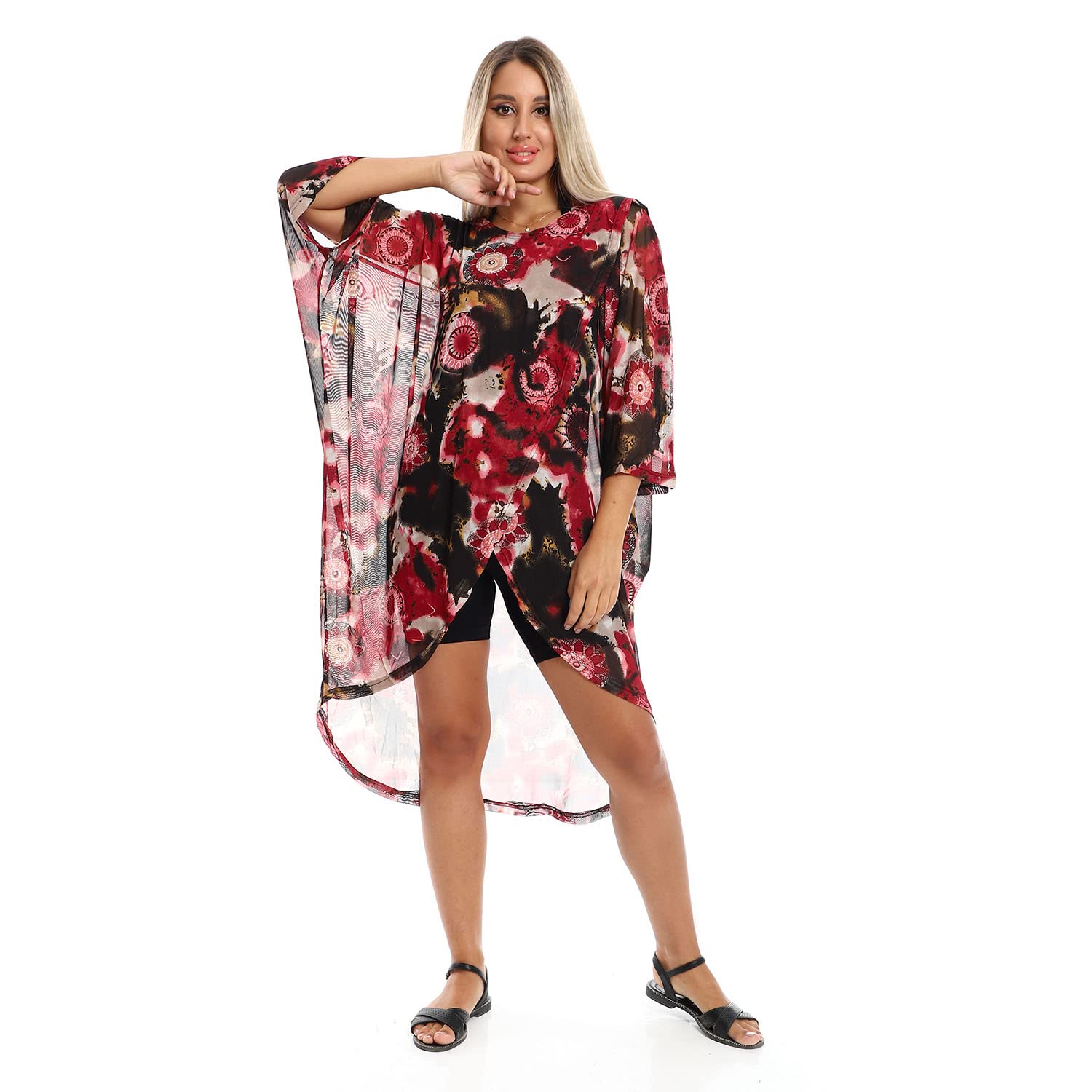 Jamila Women Self Pattern Round Collar Cover Up OUTERWEAR