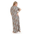 KADY  Zipped Short Sleeves Zebra Long Nightgown For Women,Soft and breathable fabric for maximum comfort.