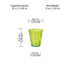 Omada Design 4 Transparent Acrylic Drink Glasses 11,83 fl oz Coloured, Diamond Line, Green