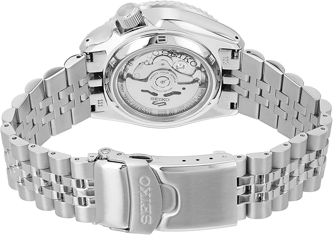 SEIKO Men Automatic Watch Silver Date Luminous Hands 100m Water Resistant – Safqqa Egypt