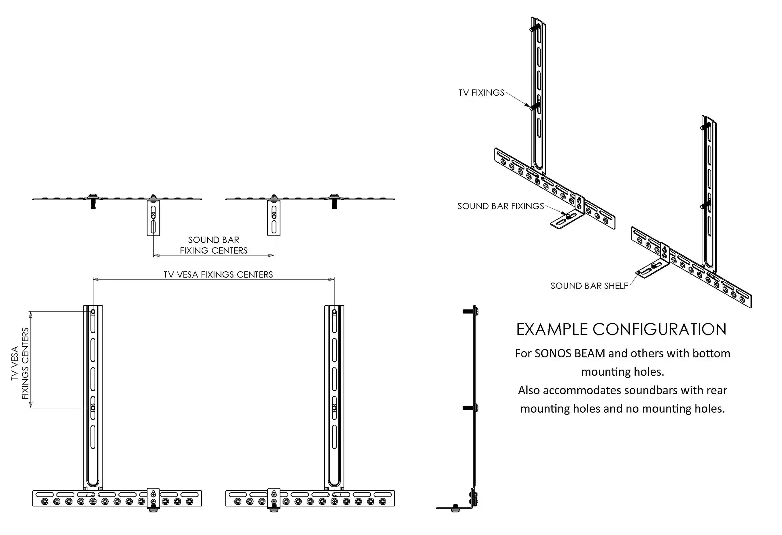 حامل سماعة الصوت AVF EAK90-E باللون الأسود يسمح بتركيب السماعة بشكل آمن وقابل للتعديل أعلى أو أسفل التلفاز. مصمم لضمان الثبات وسهولة الاستخدام – Safqqa Egypt